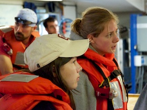 Dani Moyer and Christie Hegermiller in life jackets.