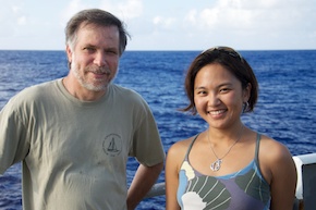 Maruice and Masako, our chief scientists, in 2011. Maurice sports a greying beard and Masako looks put together and adult.