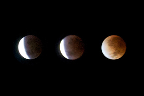 A few nights ago we witnessed a lunar eclipse from the Thompson. We were happy that the skys were relatively clear.