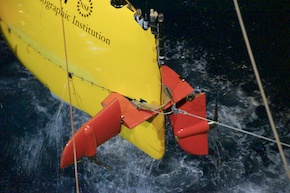 Sentry's wings are held on by bolts meant to shear under pressure so that the wings themselves are saved. A piece of rope keeps the wing from falling to the bottom of the ocean if the bolts snap.